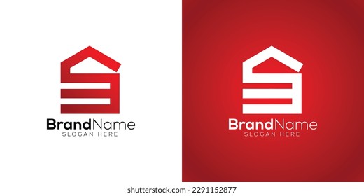 Abstract home logo design template