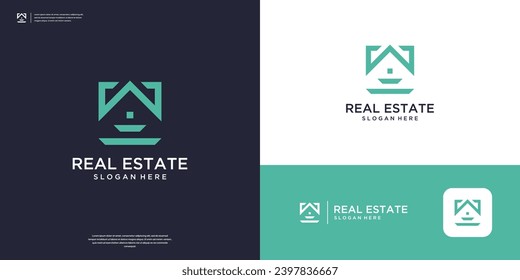Abstract home logo design template