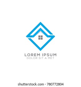 Abstract Home Logo Design Vector Template, Modern Illustration