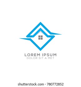 Abstract Home Logo Design Vector Template, Modern Illustration