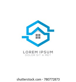 Abstract Home Logo Design Vector Template, Modern Illustration