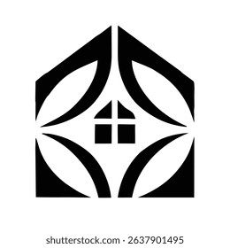 Abstract home logo with intricate design.