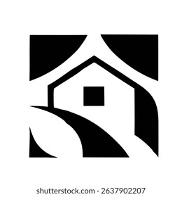 Abstract home logo with intricate design.