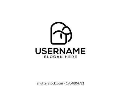 abstract home logo vector design with line, simple, and unusual styles