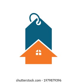 Abstract Home Price Tag Logo Icon Vector Concept Flat Abstract Design