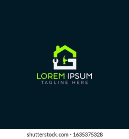 Abstract Home Property Industrial logo design vector