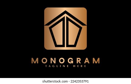 Abstract Home Real Estate Business logo vector monogram template
