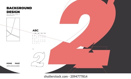 Abstract homepage background. Minimal illustration. Chopped, cut, glitch, broken type, lite composition.