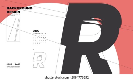 Abstract homepage background. Minimal illustration. Chopped, cut, glitch, broken type, lite composition.