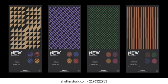 Abstract homepage background Set. New modernism aesthetics.  Collection of Minimal illustration brutalism inspired. Useful for poster art, website headers, digital prints.