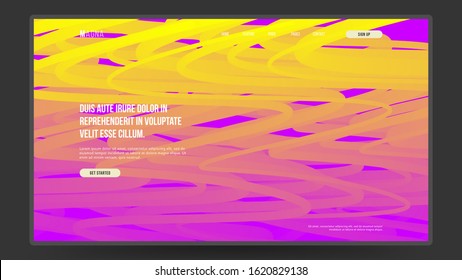 Abstract homepage design. Colorful 3d flow shapes. Fluid shape illustration. Eps10 vector.