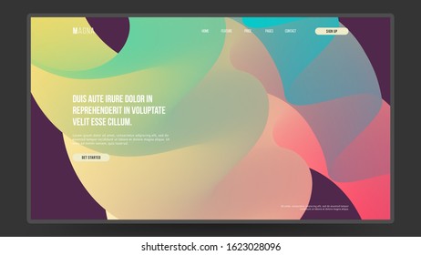 Abstract homepage design. Colorful 3d flow shapes. Fluid shape illustration. Eps10 vector.