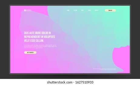 Abstract homepage design. Colorful 3d flow shapes. Fluid shape illustration. Eps10 vector.