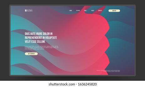 Abstract homepage design. Colorful 3d flow shapes. Fluid shape illustration. Eps10 vector.