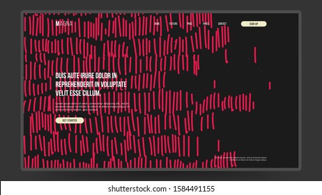 Abstract homepage design. Colorful pattern of lines. Colorful outline stars. Colors name: spanish crimson, eerie black. Eps10 vector. 