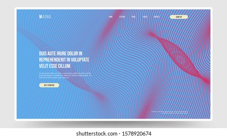 Abstract homepage design. Modern web page template, concept. Colors name: blue jeans, spanish crimson. Creative concept. Eps10 vector. 