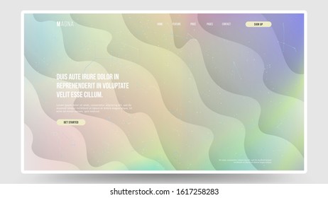 Abstract homepage design. Modern web page template, concept. Colorful paper cut and constellations. Holographic colors. Eps10 vector. 