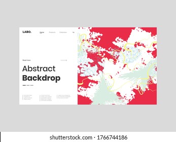 Abstract homepage illustration. Colorful lines, spots, map texture, polygons, paint strokes. Decorative chaotic background, backdrop. Hand drawn texture, different shapes and textures. Eps10 vector.