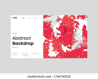 Abstract homepage illustration. Colorful lines, spots, map texture, polygons, paint strokes. Decorative chaotic background, backdrop. Hand drawn texture, different shapes and textures. Eps10 vector.