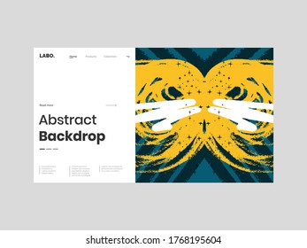 Abstract homepage illustration. Colorful lines, spots, stars and paint strokes. Decorative symmetric background, backdrop. Hand drawn texture, different shapes and textures. Eps10 vector.