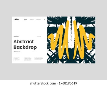 Abstract homepage illustration. Colorful lines, spots, stars and paint strokes. Decorative symmetric background, backdrop. Hand drawn texture, different shapes and textures. Eps10 vector.