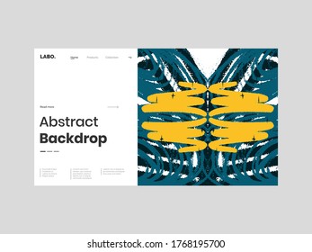 Abstract homepage illustration. Colorful lines, spots, stars and paint strokes. Decorative symmetric background, backdrop. Hand drawn texture, different shapes and textures. Eps10 vector.