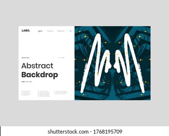 Abstract homepage illustration. Colorful lines, spots, stars and paint strokes. Decorative symmetric background, backdrop. Hand drawn texture, different shapes and textures. Eps10 vector.