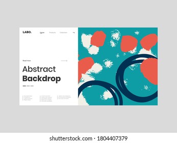 Abstract homepage illustration. Colorful lines, spots and dots. Decorative backdrop. Hand drawn texture, decor elements and shapes. Eps10 vector.