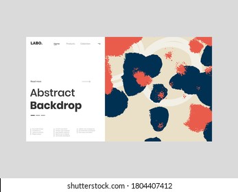 Abstract homepage illustration. Colorful lines, spots and dots. Decorative backdrop. Hand drawn texture, decor elements and shapes. Eps10 vector.
