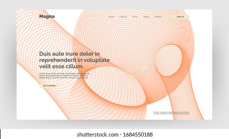 Abstract homepage illustration. Outline geometric ornament. Monochrome creative stylish texture. Eps10 vector.