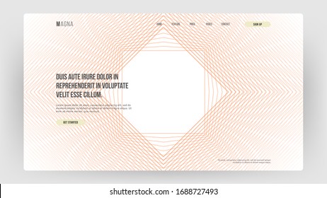 Abstract homepage illustration. Outline geometric ornament. Monochrome creative stylish texture. Eps10 vector.