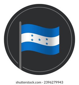 Abstract Honduras Flag Flat Icon in Circle Isolated on White Background