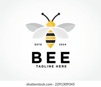 abstract honey bee logo design template vector illustration