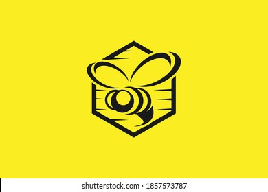 Abstract honey bee vector design illustration