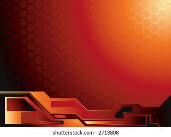 An Abstract Honey Comb Background With A Circuit Board Dash Style