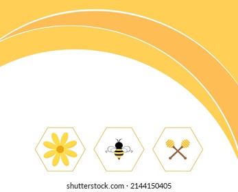 Abstract honey curve and honey products symbol vector illustration.