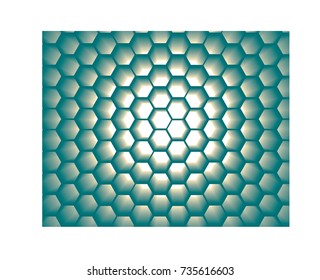 Abstract honeycomb in blue