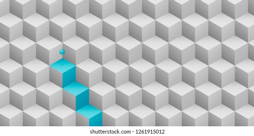 Abstract Honeycomb cubes vector background.  Modern geometric gradient Hexagon pattern. Trendy colors mosaic