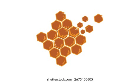 Abstract Honeycomb Design With Flowing Elements