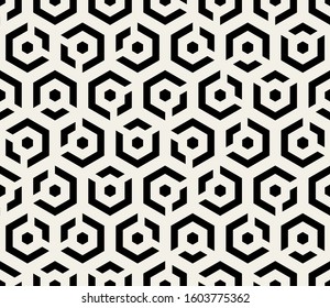 Abstract Honeycomb Geometric Pattern. Vintage Fashion Design Print Hexagonal Stylish Texture. Vector Illustration.