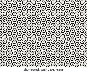 Abstract Honeycomb Geometric Pattern. Vintage Fashion Design Print Hexagonal Stylish Texture. Vector Illustration.