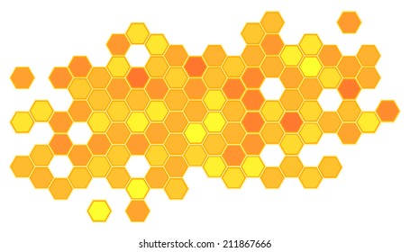 Abstract honeycomb geometry background formed with hexagons.