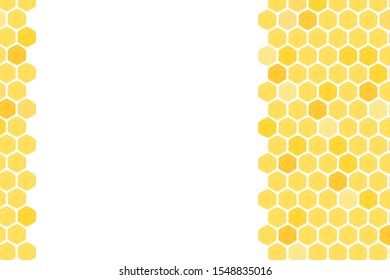 Abstract honeycomb with hand drawn hexagon grid cells on white background vector illustration.