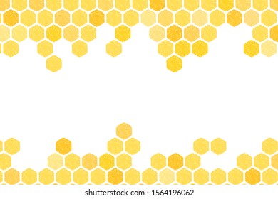 Abstract honeycomb with hand drawn hexagons on white background vector illustration.