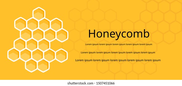 Abstract honeycomb with hexagon grid cell on yellow background. vector illustration