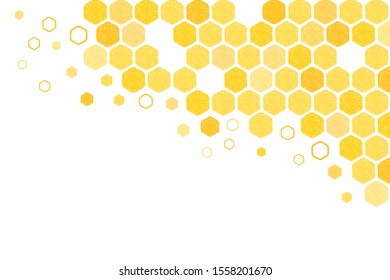 Abstract honeycomb with hexagon grid cells on white background vector illustration.