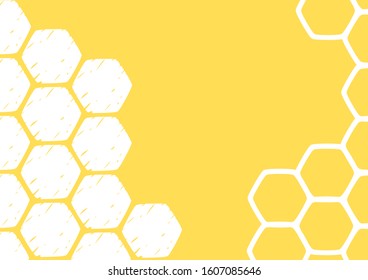 Abstract honeycomb with hexagon grid cells on background vector illustration.