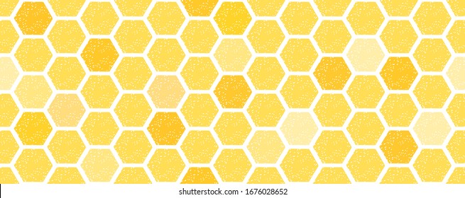 Abstract honeycomb with hexagon grid cells on background vector illustration.