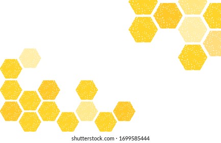 Abstract honeycomb with hexagon grid cells on background vector illustration.