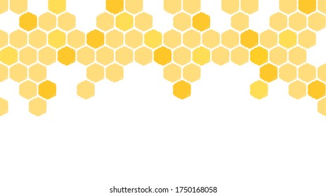 Abstract honeycomb with hexagon grid cells on white background vector illustration.